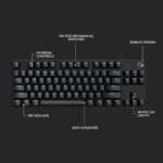 Logitech G413 TKL SE Mechanical Gaming Keyboard - Compact Backlit Keyboard with Tactile Mechanical Switches, Anti-Ghosting, Compatible with Windows, macOS - Black Aluminum - Image 8