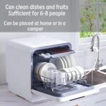 Dishwasher Countertop dishwasher Portable small automatic cleaning 4 cleaning modes and drying and disinfection mode Automatic water absorption and connection to the faucet - Image 5
