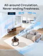 Dreo Fan for Bedroom, Desk Air Circulator Fan with Remote, 11 Inch Table Fans for Whole Room, 60ft Powerful Airflow, 120° Vertical Manual +90° Oscillating, 4 Speeds, 8H Timer, Quiet Fan, Home - Image 4