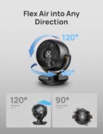Dreo Fan for Bedroom, Desk Air Circulator Fan with Remote, 11 Inch Table Fans for Whole Room, 60ft Powerful Airflow, 120° Vertical Manual +90° Oscillating, 4 Speeds, 8H Timer, Quiet Fan, Home - Image 5