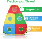 Hide N Side 5pc Kids Ball Pit Tents and Tunnels, Toddler Jungle Gym Play Tent with Play Crawl Tunnel Toy, for Boys Babies Infants Children, Indoor Outdoor Gift, Target Game w/ 4 Dart Balls - Image 9