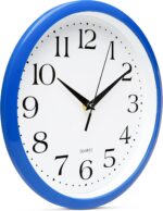 Bernhard Products 10 Inch Blue Quartz Analog Wall Clock - Silent, Easy to Read, Quality Construction, Simple Design, Lightweight, Easy to Hang, Battery Operated - Image 6