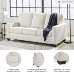 Signature Design by Ashley Rannis Coastal 2-in-1 Sofa Sleeper with Folding Gel Memory Foam Mattress, Full, White - Image 5