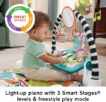 Fisher-Price Baby Musical Toy Set Glow and Grow Kick & Play Piano Gym Blue Playmat with 2 Rattle Maracas for Newborns Ages 0+ Months - Image 6