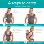 Infantino Flip 4-in-1 Convertible Baby Carrier, Adjustable, Ergonomic Babywearing, Registry Essential, Baby Carrier for Newborn to Toddler, Gray - Image 3