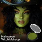 Green Face Paint Foundation for Wicked Witch Makeup - Waterproof High Pigment Concealer, Smooth Texture Greasepaint, Matte Goth for Witch Costume, Halloween, St. Patrick's Day - Image 6