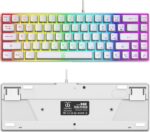 Snpurdiri 60% Percent Gaming Keyboard, Compact RGB Backlit Ergonomic Small Mini Keyboard for Windows, PC, Laptop, Gaming (68 Keys, White) - Image 3