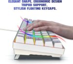 Snpurdiri 60% Percent Gaming Keyboard, Compact RGB Backlit Ergonomic Small Mini Keyboard for Windows, PC, Laptop, Gaming (68 Keys, White) - Image 4