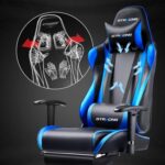 GTRACING Gaming Chair with Footrest, Ergonomic Computer Game Desk Chair, Reclining Gamer Chair Seat Height Adjustment, Swivel Rocker with Headrest and Lumbar (Navy Blue) - Image 8
