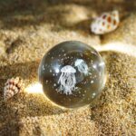 HDCRYSTALGIFTS 3D Laser Engraved Jellyfish with Star Ocean -2.3inch (60mm) Crystal Decorative Ball Figurine Glass Full Sphere with Silver-Plated Stand Home Art Decoration - Image 6