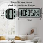 WallarGe 14.5'' Atomic Clock with Backlight, Large Digital Wall Clock Battery Operated, Large Display with Temperature and Date, Easy to Read and Set Digital Wall Clock, Auto DST - Image 7