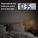 WallarGe 14.5'' Atomic Clock with Backlight, Large Digital Wall Clock Battery Operated, Large Display with Temperature and Date, Easy to Read and Set Digital Wall Clock, Auto DST - Image 8