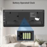 WallarGe 14.5'' Atomic Clock with Backlight, Large Digital Wall Clock Battery Operated, Large Display with Temperature and Date, Easy to Read and Set Digital Wall Clock, Auto DST - Image 9
