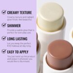 Cream Contour Stick Kit for Mature Skin, Moisturize Bronzer Pen and Highlighter with Brush, Brightens & Shades Pencil, Long Lasting & Smooth Gliding Face Illuminator for Older Women - Image 3