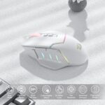 Redragon M690 PRO Wireless Gaming Mouse, 8000 DPI Wired/Wireless Gamer Mouse w/Rapid Fire Key, 8 Macro Buttons, Ergonomic Design for PC/Mac/Laptop, White - Image 4