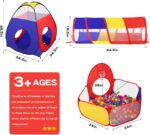 3 in 1 Kids Play Tent for Toddler with Baby Ball Pit and Play Tunnel, Children Indoor Outdoor Playhouse with Climbing Tunnel Toy for Toddlers, Boys and Girls Best Birthday Gifts（No Balls） - Image 8