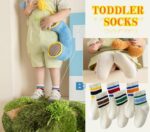 Toddler Grip Socks with Non-Slip, Unisex Baby Retro Stripe Seamless Crew Ankle Cotton Socks for Girls Boys 6 Pairs - Image 3
