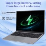 16" Traditional Laptop Computer, i3 Processor 16GB RAM 1TB SSD Silver Laptops Notebook with Backlit Keyboard, Fingerprint, WiFi 6 Bluetooth 5.3 Laptops for Students & Office USB-C Port - Image 8