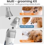 oneisall Dog Grooming Vacuum, Pet Grooming Vacuum with Clipper Nail Grinder, 1.5L Dust Cup Dog deshedding Vacuum Brush with 7 Pet Grooming Tools for Shedding Pet Hair, Home Cleaning(Blue) - Image 6