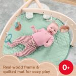 Fisher-Price Wood Baby Playmat Lay & Play Deluxe Activity Gym with Wooden Frame & Tummy Time Sensory Toys for Newborns 0+ Months (Amazon Exclusive) - Image 3
