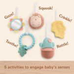 Fisher-Price Wood Baby Playmat Lay & Play Deluxe Activity Gym with Wooden Frame & Tummy Time Sensory Toys for Newborns 0+ Months (Amazon Exclusive) - Image 6