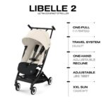 Cybex Libelle 2 Travel pockit Baby Stroller - Lightweight Carry-On Travel Stroller for Airplane with One-Hand Recline, Compatible with CYBEX Car Seats, Canvas White - Image 7