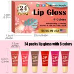 AZEN 24 Pack Lip Gloss Set, Color Lip Oil for Dry Cracked Lips Moisturizing Hydrating Nourishing with Vitamin E - Image 8