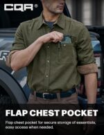 CQR Men's 100% All Cotton Button Down Flannel Shirts, Long Sleeve Brushed Warm Soft Casual Outdoor Plaid Shirt - Image 6