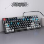 MageGee 75% Mechanical Gaming Keyboard, Red Switch, LED Blue Backlit, 87 Keys Compact TKL Wired Computer Keyboards for Windows Laptop PC Gamer - Black/Grey - Image 6