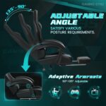 Gaming Chair with RGB, Computer Gaming Chairs with LED Lights and Footrest for Home, Office, Black - Image 6