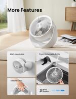 Dreo Fan for Bedroom, Table Air Circulator for Whole Room, 11 Inch, 40ft Strong Airflow, 120° Adjustable Tilt, 28db Low Noise, Quiet, 3 Speeds, 2025 New Desk Fan for Office, Kitchen, Home - Image 9