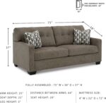 Signature Design by Ashley Mahoney Contemporary 2-in-1 Tufted Sofa Sleeper with Folding Gel Memory Foam Mattress, Full, Dark Brown - Image 4