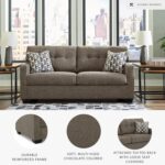 Signature Design by Ashley Mahoney Contemporary 2-in-1 Tufted Sofa Sleeper with Folding Gel Memory Foam Mattress, Full, Dark Brown - Image 5