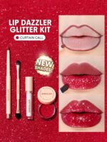 SHEGLAM Lip Dazzler Glitter Kit Long-Lasting Glitter Lip Gloss Sexy Super Stay Non-Sticky Shiny Liquid Kit Lipstick Y2K-Curtain Call - Image 4