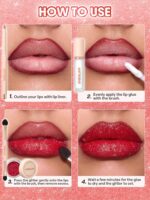 SHEGLAM Lip Dazzler Glitter Kit Long-Lasting Glitter Lip Gloss Sexy Super Stay Non-Sticky Shiny Liquid Kit Lipstick Y2K-Curtain Call - Image 5