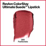REVLON Lipstick, ColorStay Ultimate Suede Lipstick, High Impact Lip color with Moisturizing Creamy Formula, Infused with Vitamin E, 080 Fashionista, 0.09 Oz - Image 3