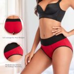 Eiggam Underwear for Women Cotton High Waist Panties Full Coverage Briefs Soft Strech Ladies Breathable Panties-Multi Pack - Image 4
