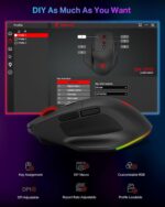 Redragon Large Wireless Gaming Mouse for Big Hands, Tri-Modes 2.4G/Bluetooth/Wired Rechargeable Ergo RGB Mouse with 2 Side Buttons, 12800 DPI, 6 Backlit Modes, Programmable Macro Gamer Mouse - Image 3