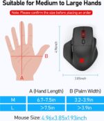 Redragon Large Wireless Gaming Mouse for Big Hands, Tri-Modes 2.4G/Bluetooth/Wired Rechargeable Ergo RGB Mouse with 2 Side Buttons, 12800 DPI, 6 Backlit Modes, Programmable Macro Gamer Mouse - Image 4