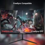 24 inch Curved Monitor 100Hz 1ms, Computer Gaming Monitor FHD 1920×1080P,3000:1 Contrast Ratio, with FreeSync & Eye-Care Technology, HDMI×1,VGA×1 for Gaming Home Office,Wall Mount Install - Image 8