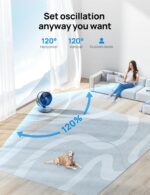 Dreo 16 Inch 25dB Quiet Smart Fans for Bedroom, DC Room Fan with Remote, 120°+120° Oscillating Fan, 6 Modes, 9 Speeds, 12H Timer,Works Alexa/Google/WiFi/Voice Control, Silver, Oversize (DR-HAF004S) - Image 5