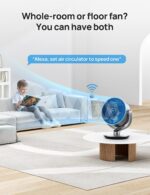 Dreo 16 Inch 25dB Quiet Smart Fans for Bedroom, DC Room Fan with Remote, 120°+120° Oscillating Fan, 6 Modes, 9 Speeds, 12H Timer,Works Alexa/Google/WiFi/Voice Control, Silver, Oversize (DR-HAF004S) - Image 7
