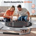 BCAN 40/48" Foldable Mini Trampoline Max Load 330lbs/440lbs, Fitness Rebounder with Adjustable Foam Handle, Exercise Trampoline for Adults Indoor/Garden Workout - Image 7