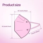 Miuphro Multiple Colour KN95 Face Mask 50 Pcs, 5 Layers Safety KN95 Masks, Disposable Masks Respirator for Outdoor(Pink,Blue,Red,Purlpe,Grey) - Image 3