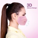 Miuphro Multiple Colour KN95 Face Mask 50 Pcs, 5 Layers Safety KN95 Masks, Disposable Masks Respirator for Outdoor(Pink,Blue,Red,Purlpe,Grey) - Image 6