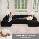 131'' U Shaped Sectional Couches with Chaise Lounge, No Assembly Required Deep Seat Modular Cloud Sofa for Living Room 1PCS, Bedroom - Image 4