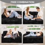 131'' U Shaped Sectional Couches with Chaise Lounge, No Assembly Required Deep Seat Modular Cloud Sofa for Living Room 1PCS, Bedroom - Image 5