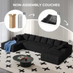 131'' U Shaped Sectional Couches with Chaise Lounge, No Assembly Required Deep Seat Modular Cloud Sofa for Living Room 1PCS, Bedroom - Image 7