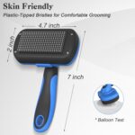 Swihauk Self Cleaning Slicker Brush - Skin Friendly Deshedding Grooming Tool for Dogs & Cats, Suitable for Shedding & Haired Pets, with Pet Supplies Accessories, Blue - Image 5