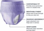 Amazon Basics Incontinence Underwear for Women, Protective, Disposable, Postpartum, Maximum Absorbency, Medium, Lavender, 60 Count (3 Packs of 20) - Image 4